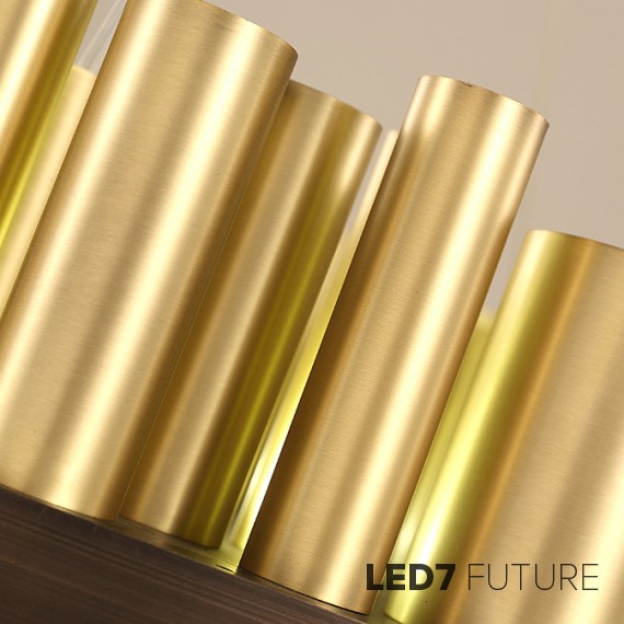 Loft Industry Modern - Gold Tubes & Glass Chandelier